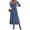 Blue Grey, variant on Womens Fall Maxi Long Sleeve Sweater Dress Soft Stretchy Knit, V Neck A Line Dresses with Bow, Flowy Pleated Hem, Cocktail Party Outfits, Trendy Winter Clothes
