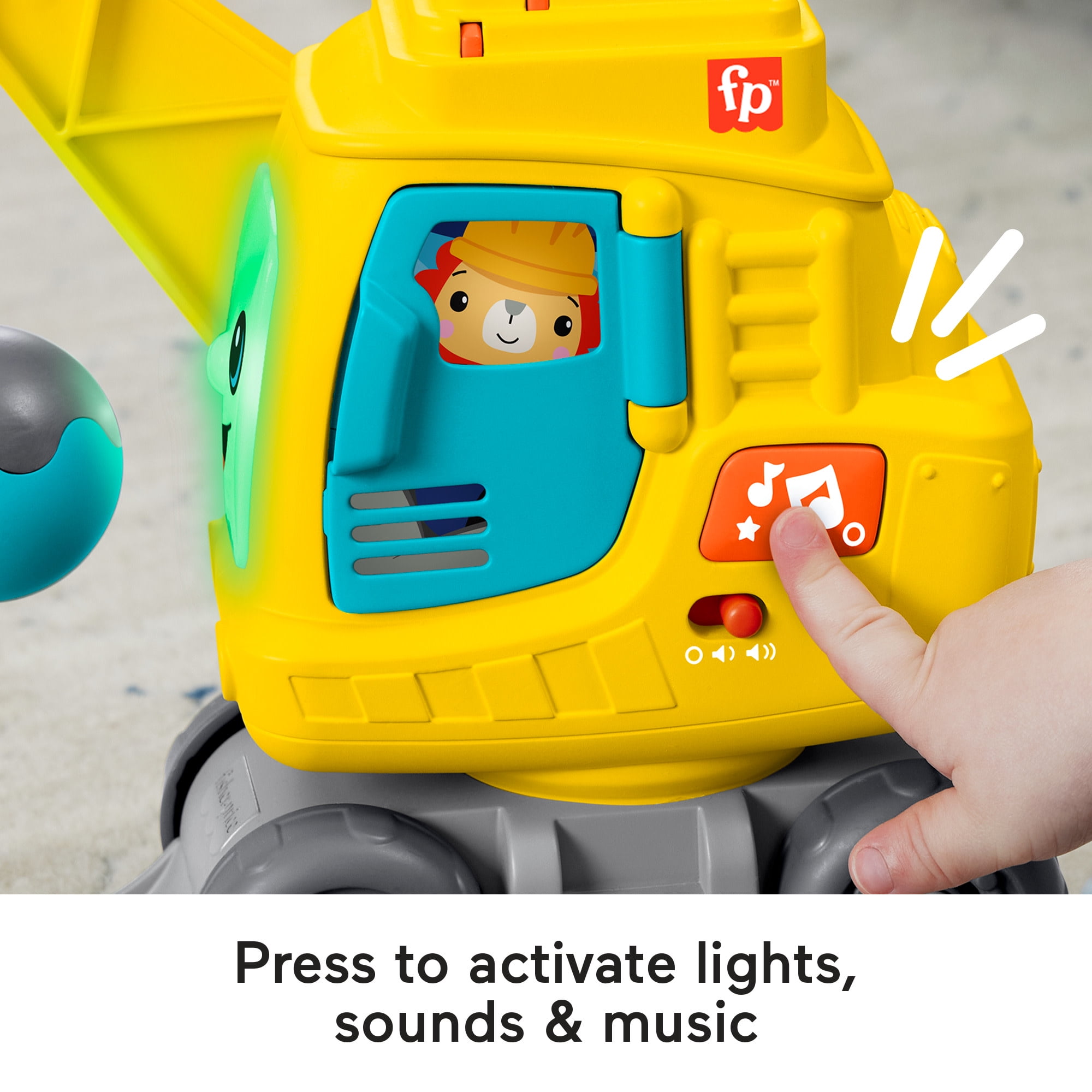 Fisher-Price Count & Stack Crane Learning Toy with Building Blocks, for Baby & Toddler Age 9M+