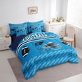 thumbnail image 4 of Homewish Blue Rugby Helmet Twin Bedding Sets 7-Piece for Boys, Est Sleep Sport Bedding Comforter Set, Cartoon Football Theme Reversible Sheet Sets, Lightweight Room Decor, 4 of 8