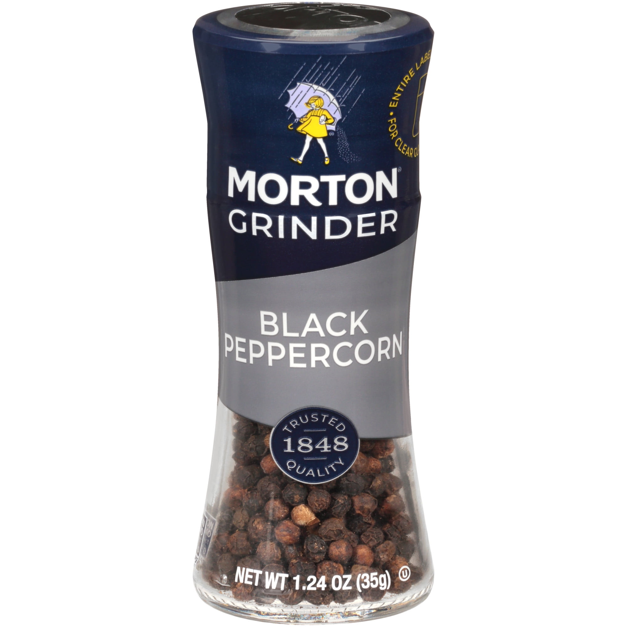 Morton Black Peppercorn Grinder, For Use while Cooking or at the Table