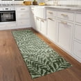 thumbnail image 2 of Yuma Indoor/Outdoor Green Bohemian Tropical Leaves 2’3" x 7’6" Non-Skid Runner Rug, 2 of 8