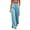Blue, variant on Womens Casual Stretch Sweatpants Elastic Waist Straight Splited Wide Leg Workout Gym Pants with Pockets