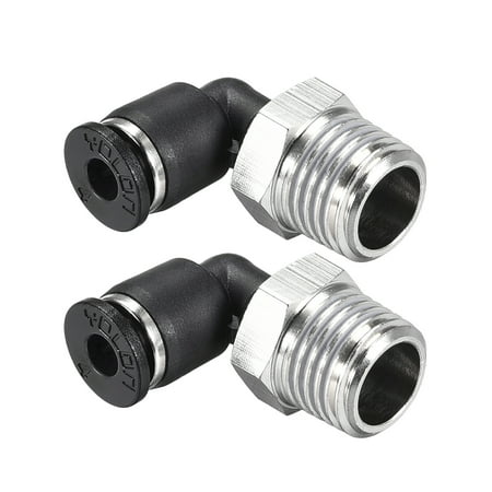 6 Raccords Coudés Mâles 4mm OD X 1/8 NPT – Pousser Pour Pneumatique, Uxcell