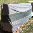 thumbnail image 5 of Sunnydaze 24" x 96" x 42" Gray and Green Stripe Firewood Log Rack Cover with PVC Backing, 5 of 8