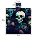 thumbnail image 2 of Skeleton Canvas Picnic Mat - Waterproof Outdoor Blanket for Picnics, Beach, Camping - Large Size, Portable and Durable Mat with Carry Strap and Corner Pockets for Stakes, 2 of 6