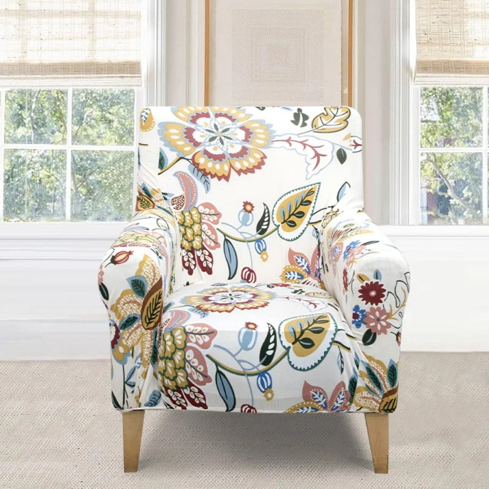 ATJIA Banquet Armchair Slipcover Printed Chair Covers with Arms Stretch Club Chair Slipcover Soft Armchair Sofa Covers for Living Room