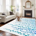 thumbnail image 2 of 6'x9' Area Rugs, Blue Indoor Outdoor Area Rug for Living Room Bedroom, Polka Dots Watercolor Abstract Art Washable Bathroom Rugs Kitchen Floor Carpet Mats Home Decor Aesthetic, 2 of 8
