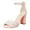 Pink, variant on FSJ Women Elegant D’-orsay Chunky High Heel Open Round Toe Sandals Comfort Ankle Strap Buckle Shoes with Pearl Decor Soft Color for Lady Size 8 White