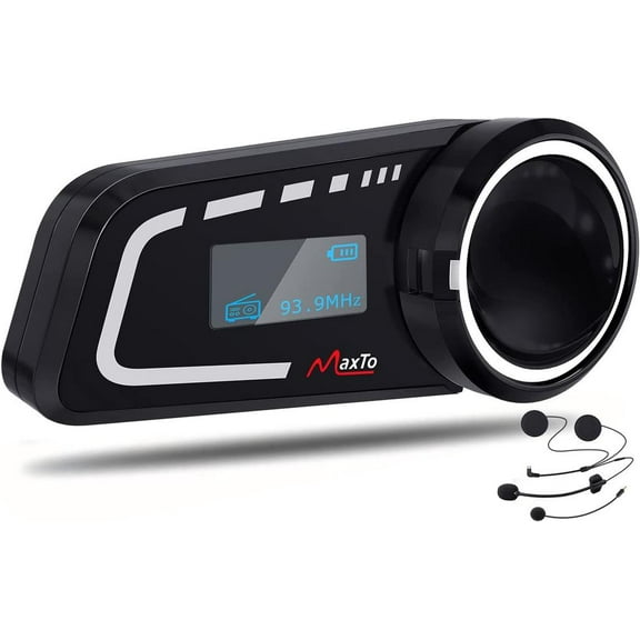 MaxTo Motorcycle Bluetooth Intercom Headset for Helmet M2C 1000M 6 Riders LCD