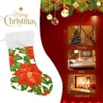 thumbnail image 4 of Poinsettia Flowers Christmas Stockings Christmas Christmas Presonalized Large Stocking Sock, Set of 1 Xmas Party Winter Decor Candy Bag Family Holiday Gift, 17.7 Inch, 4 of 7