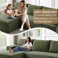 thumbnail image 4 of 96" Boneless Cloud Couch with Chaise, Modular Sectional Sofa for Living Room, No Assembly Required, Deep Seat Corduroy Couch, Green, 4 of 8