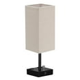 thumbnail image 1 of Bedside Lamp with USB Port Dual Outlets with Linen Shade NightStand Lamp Beige, 1 of 9