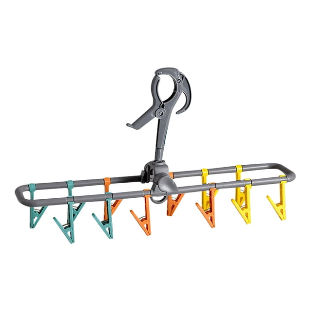 Multi Functional Clothes Hanger Drying Clip Windproof Clothes Hanger Sock Clip Travel Foldable Clothes Hanger Clip