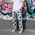 thumbnail image 4 of Men's Cargo Pants Relaxed Fit Straight Leg Camo Print Work Pants with 4 Pockets Elastic Waistband Drawstring Lightweight Trousers for Hiking Outdoor Daily Wear White 3XL, 4 of 6