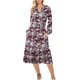 thumbnail image 1 of Nuevo vestido largo de manga larga de encaje fresco y elegante con cuello en V y estampado de moda Pompotops  hdfakjf8301, 1 of 6