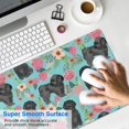 thumbnail image 4 of Long Mouse Pads for Desk,Bichon Dog Blue Florals Desk Mats on Top Of Desks, Desk Mouse Pad Extra Large with 3mm Non-Slip Base and Stitched Edge for Gaming,Office,Work,Home 31.5"x11.8", 4 of 6