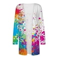 thumbnail image 4 of AOOCHASLIY Winter Coat Clearance Fashion Women's Casual Pocket Soft Long Sleeve Printed Cover Up Cardigan Tops, 4 of 4