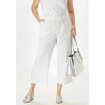 thumbnail image 5 of Jessica London Women's Plus Size Wide Leg Linen Crop Pants Elastic Waist, 5 of 5