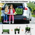thumbnail image 4 of Collapsible Wagon 352LBS Capacity, Foldable Large Carts, Heavy Duty Outdoor Folding Cart with All-Terrain Wheels, Utility Garden Beach Wagon with Storage Bag Green, 4 of 6
