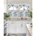 thumbnail image 5 of Blue Tulip Kitchen Curtains Swag Valance and Tier Curtains Set 36 Inch Length, Country Spring Butterfly Floral Wooden Grain Rod Pocket Drape Panels Pair Swag Curtain for Bathroom/Cafe/Window, 5 of 6