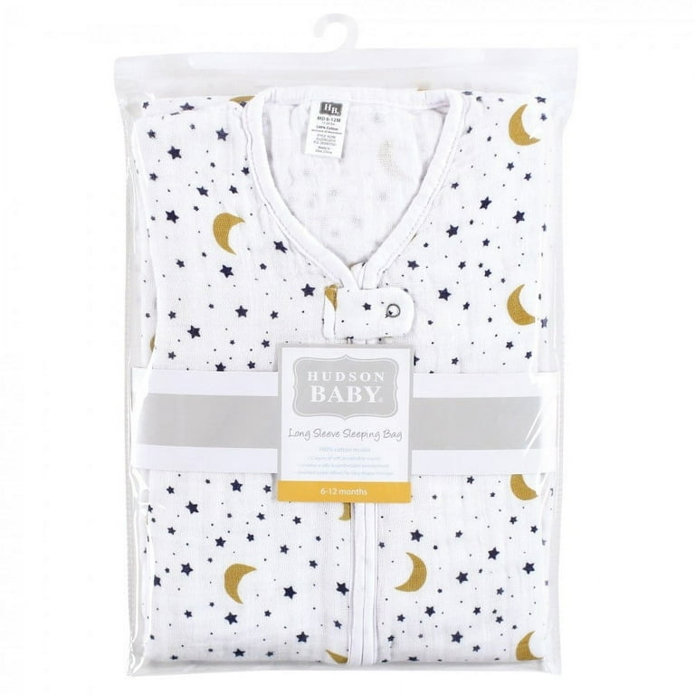 Hudson Baby Unisex Baby Long Sleeve Muslin Sleeping Bag Wearable Blanket Sleep Sack Moon 0 6 Months