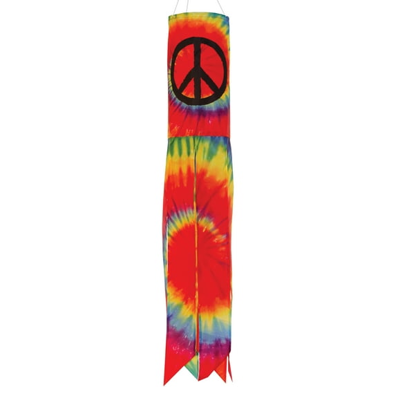 In the Breeze 5015 — Peace Sign 30 inch Windsock — Colorful Printed Hanging Decoration