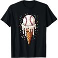 thumbnail image 1 of Playera de Béisbol con Diseño de Cono de Helado Goteante para Mujer, 1 of 7