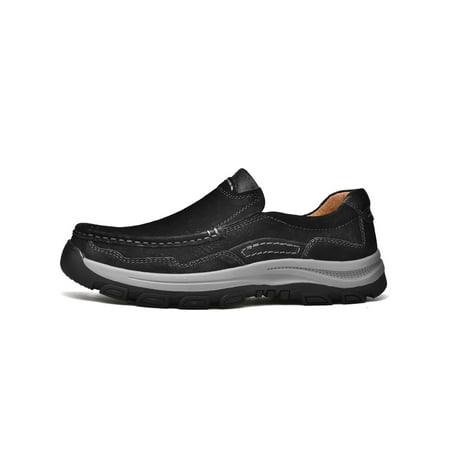 

Daeful Men Casual Shoes Slip On Loafers Driving Flats Vintage Comfort Moccasin Mens Lightweight Boat Shoe Black 7.5