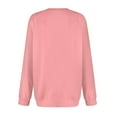 thumbnail image 5 of Womens Oversized V Neck Sweatshirts Plus Size Long Sleeve Pullover Preppy Sweatshirt Cozy Soft Cotton Sweatshirts Pink XL, 5 of 5