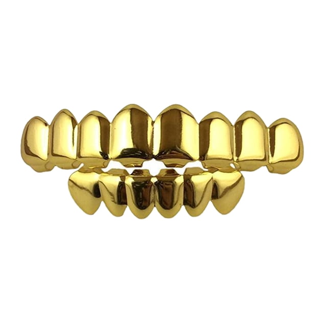 Parte Inferior Dentadura Postiza Bewildely Portátil Halloween Oro Plata