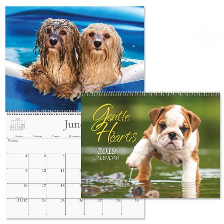 - 2019 Gentle Hearts Dogs Wall Calendar - 12