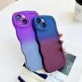 thumbnail image 3 of Compatible with iPhone 13 Case 6.1" 2021, Cute Kawaii Curly Wave Frame Shape Soft TPU Shockproof Protective Phone Cover for Women Girls, Blue/Red, 3 of 16