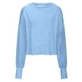 thumbnail image 6 of Ediodpoh Women's Fashion Hoodless Sweatshirt Long Sleeve Backless Loose Fit Casual Tops Athletic Comfortable Breathable Streetwear Womens Sweatshirts Sky Blue XL, 6 of 7