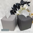 thumbnail image 5 of 1 Pack/ 2 Pack Tissue Box Cover, Square PU Leather Tissue Holder, Decorative Facial Tissue Cube Paper Organizer Dispenser for Bathroom, Night Stands, Desk, Car, 5X5X5 in, 5 of 6