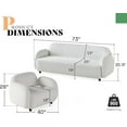 thumbnail image 4 of Merluxy Sofa, Modern Couch with Boucle Upholstered, 2 Piece Set, Couch for Living Room- Sherpa White, 4 of 6