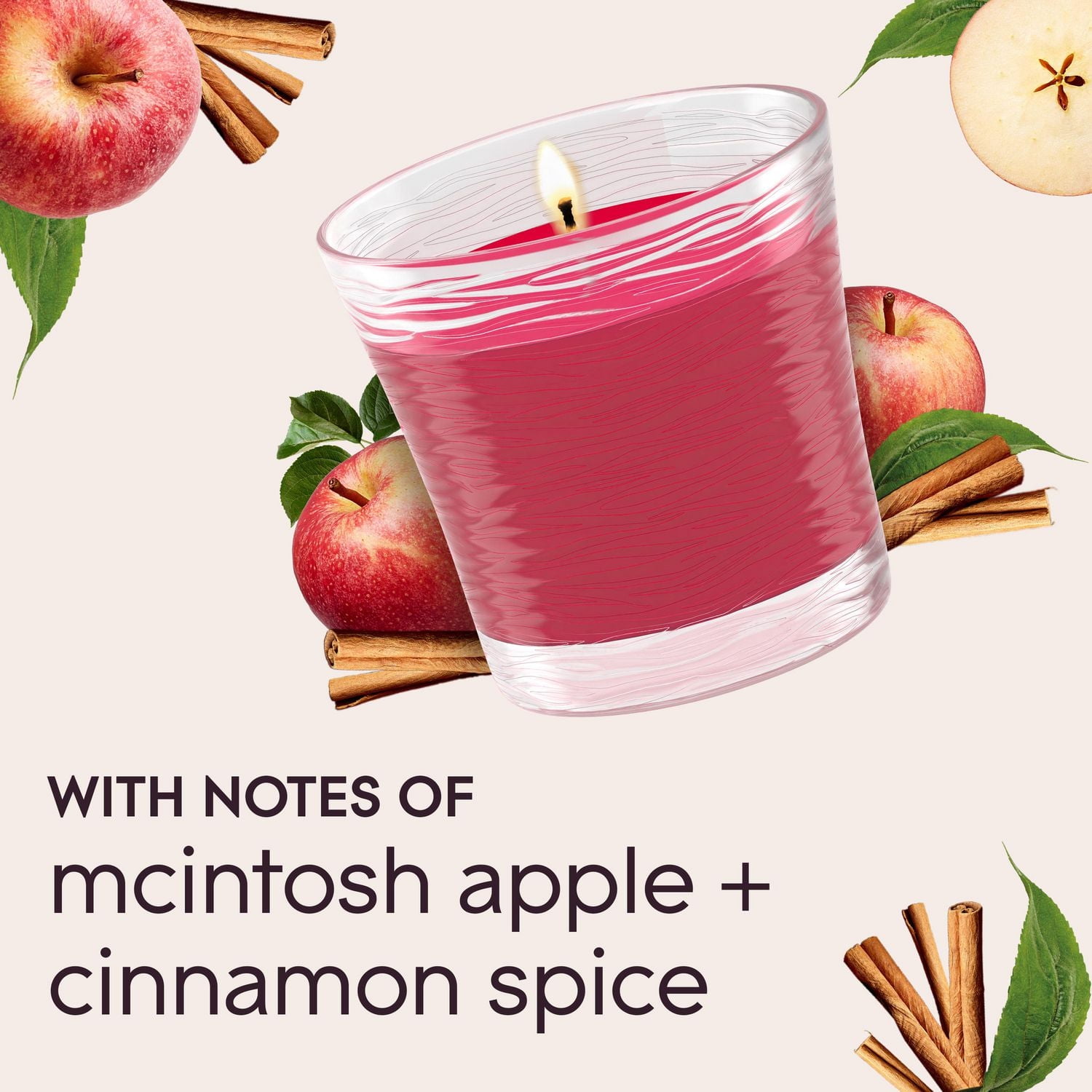 Glade® Scented Candle Air Freshener, Apple Cinnamon, Jar Candle, 2 Pack