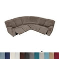 thumbnail image 6 of Eurhowing 5 Seat Recliner Sofa Cover, Soft Velvet Stretchable L-Shaped Sectional Couch Slipcovers, Corner Reclining Sofa Covers Furniture Protector, Taupe, 6 of 13