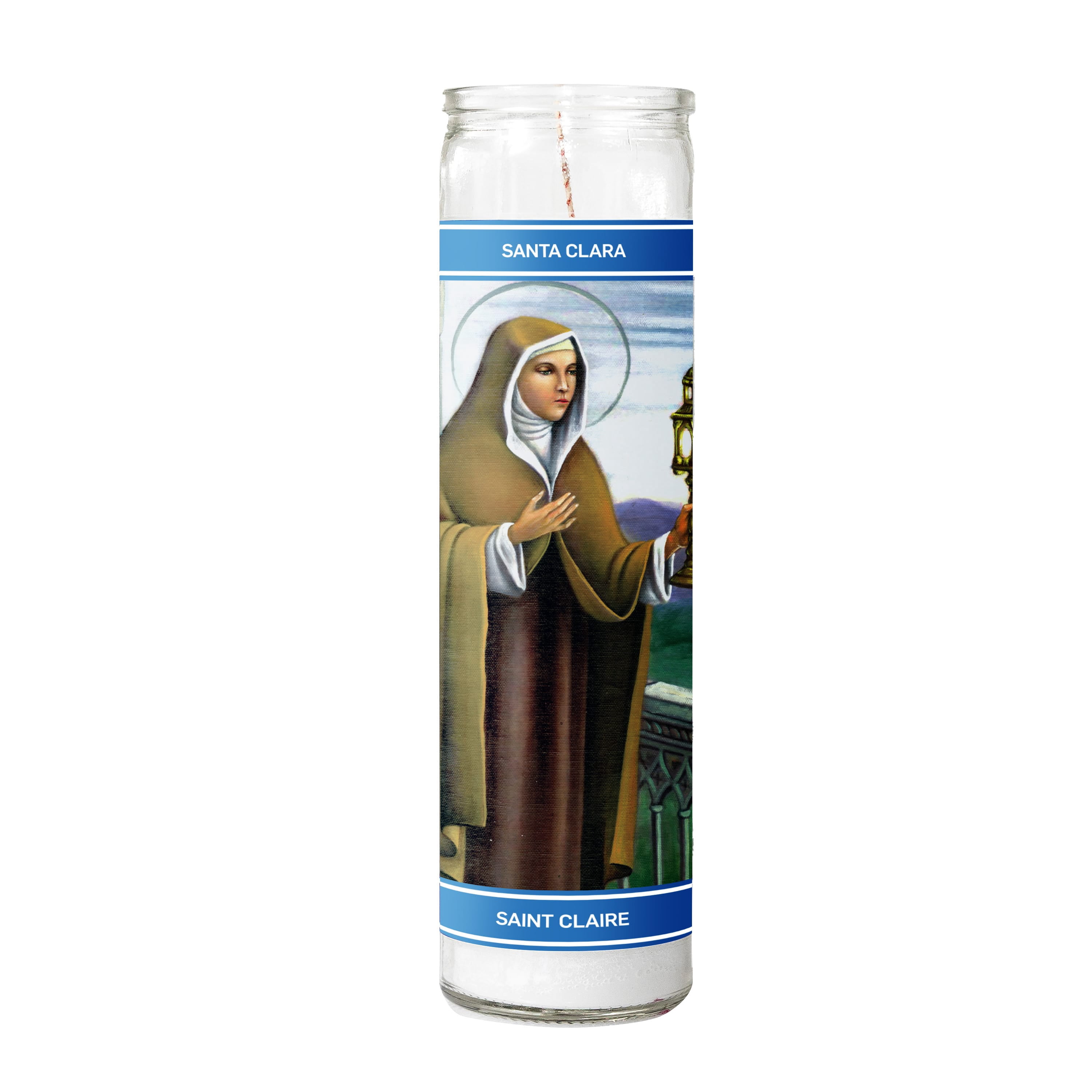 (4 pack) MagicLight Unscented Religious Candle 9.6 oz in Glass Jar, St Claire White