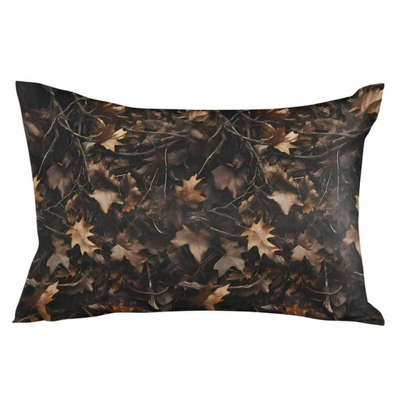 Withered LeavesVintage Brown Botanical Throw Pillow Cover 20 x 30 Inch Decorative Pillow Cover Lumbar Pillowcase Seasonal Rectangle Cushion Case for Couch Sofa Bed Living Room