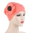 thumbnail image 2 of Women Elastic Big Flower Turban Chemo Beanie Hair Loss Chemo Cap Hat, 2 of 8
