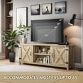 thumbnail image 4 of Vineego 58"Modern Farmhouse Barn Two-Door Tv Stand for TVs up to 65",Yellow, 4 of 8