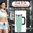 thumbnail image 2 of Brentwood Geojug 40-Oz. Insulated Stainless Steel Tumbler Cup with Handle, Lid, and Straw, Black (Blue), CMB-1200BL, 2 of 3