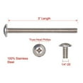 thumbnail image 2 of ORUYROP 1/4"-20 X 3" Stainless Phillips Truss Head Machine Screw, (25pc), Coarse Thread, 18-8 (304) Stainless Steel, by, 2 of 5