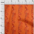 thumbnail image 2 of oneOone Tissu Polyester Spandex Orange Feuilles Matière de Robe Tissu Imprimé Tissu au Mètre 56 Pouces de Large, 2 of 4
