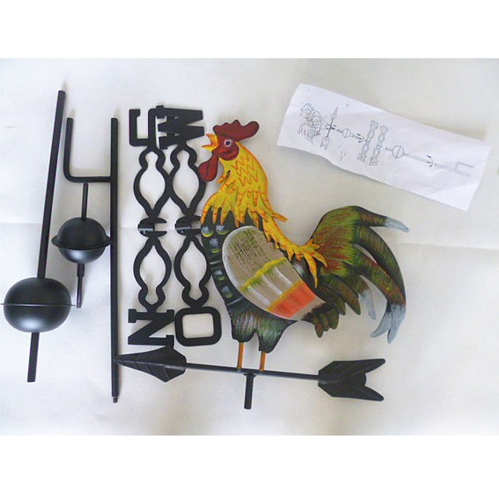 Traditional Metal Iron Cock Wind Vane Wind Retro Style Rooster Weather Vanes 