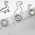 thumbnail image 4 of Feelyou Line Doodle Dinosaur Curtains Pack of 2 (42x84 Each) for Kids Boys Girls, Simple Cartoon Prehistoric Curtains Blackout, Black White, 4 of 6