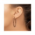 thumbnail image 3 of Stainless Steel Brown Plated Oval Hoop Earrings, 3 of 4