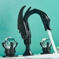 thumbnail image 3 of Luxury Bathroom Faucet 8 in Widespread Black Swan Basin Faucet w/Crystal Handles, 3 of 11