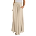thumbnail image 2 of Womens Tie Waist Wide Leg Summer Pants with Drapery Casual Trousers Comfortable and Chic Wear Color M, 2 of 9