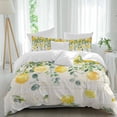 thumbnail image 2 of Watercolor Lemon Bedding 3 Piece Duvet Cover Set Full Size, Eucalyptus Leaf Fruit Yellow Flower Soft Microfiber Comforter Cover with Zipper Closure & Pillowcases, Wrinkle & FadeResistant Quilt Cover, 2 of 9